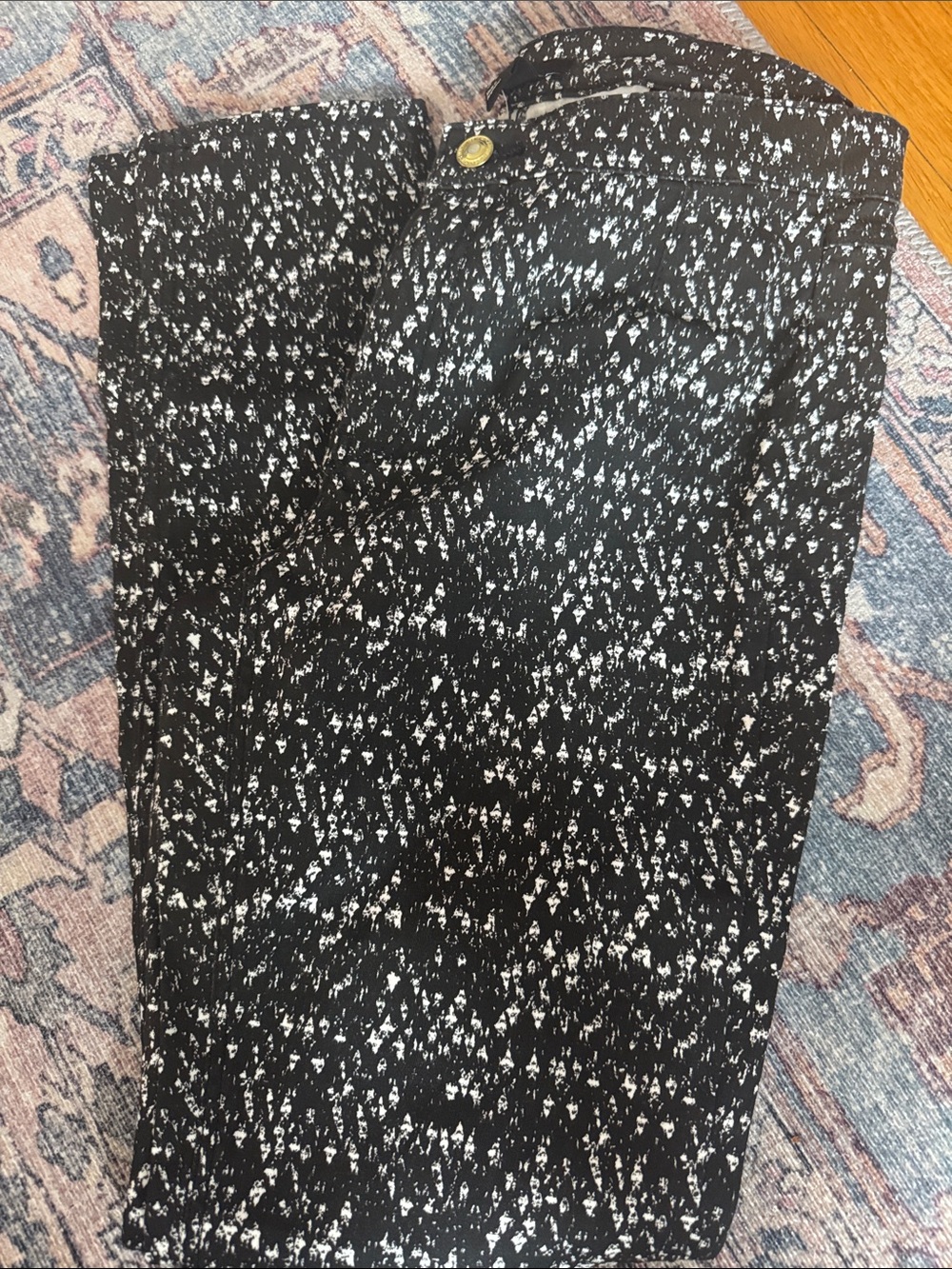 H&M Black and White Skinny Patterned Pants